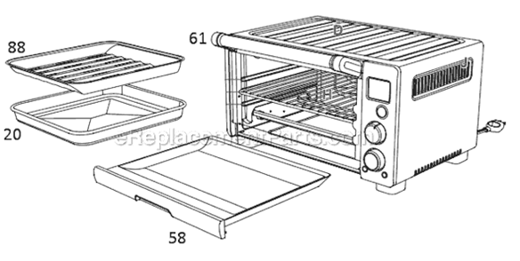 Page A Diagram and Parts List for  Breville Toaster Oven