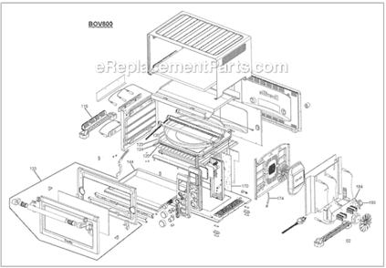 Part Location Diagram of SP0010513 Breville Top Front And Rear Heating Ele