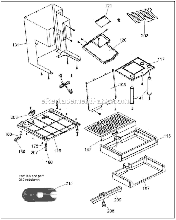 Page B Diagram and Parts List for  Breville Espresso Machine