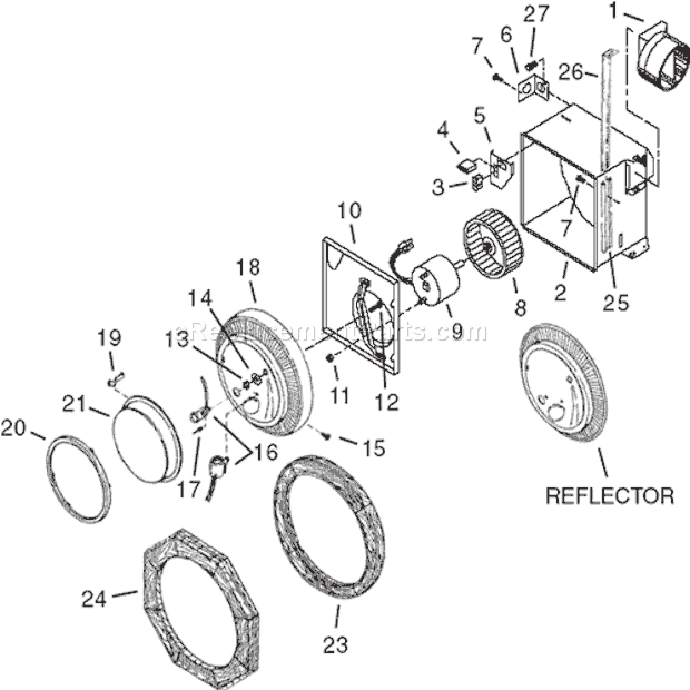 Page A Diagram and Parts List for  Broan Bath & Ventilation Fan