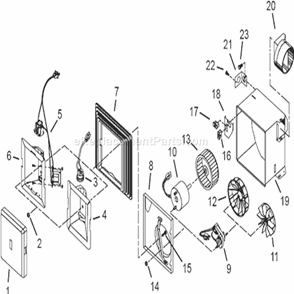 Part Location Diagram of S97006939 Broan Complete Motor Asm. 679Fl-A,B,Fl679F-B