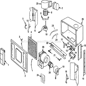Part Location Diagram of S77DW Broan Obe105519 Srv 3r 4 Function Wa