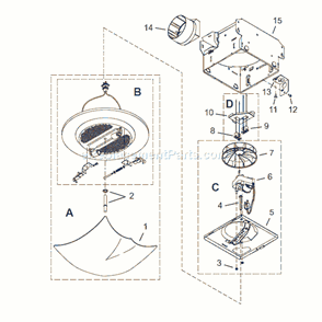 Page A Diagram and Parts List for  Broan Bath & Ventilation Fan