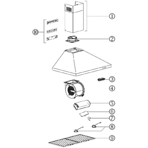 Diagram Diagram and Parts List for  Broan Range Hood