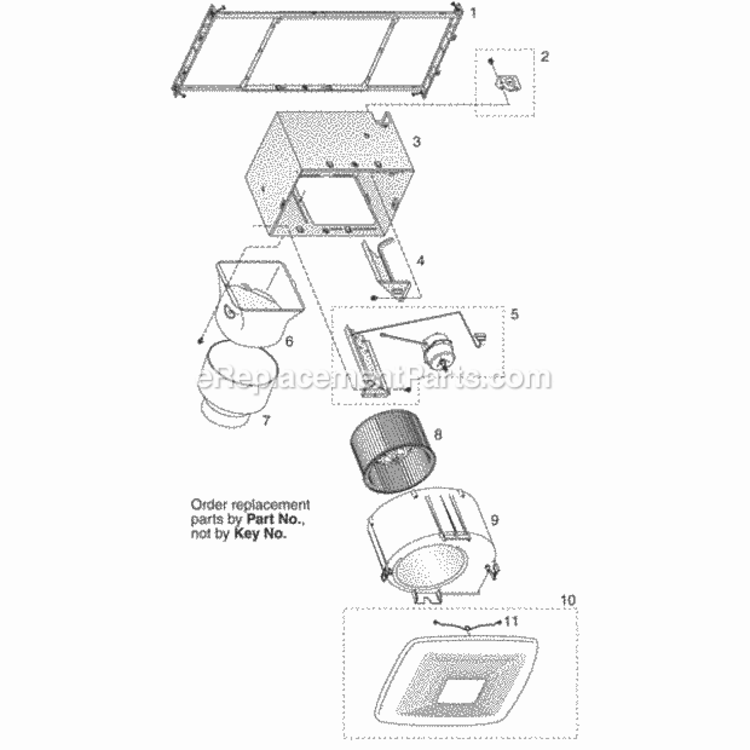 Page A Diagram and Parts List for  Broan Bath & Ventilation Fan