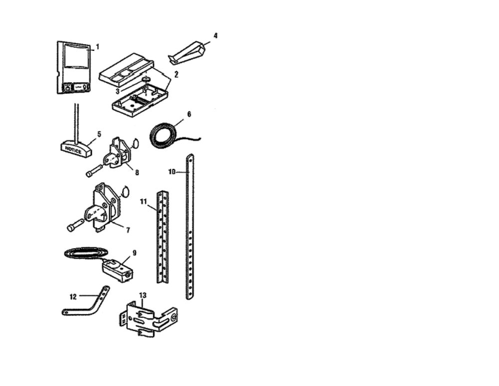 Installation Parts Diagram and Parts List for  Chamberlain Garage Door Opener