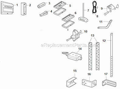 Page B Diagram and Parts List for  Chamberlain Garage Door Opener