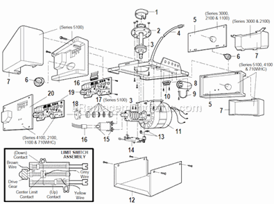 Page C Diagram and Parts List for  Chamberlain Garage Door Opener