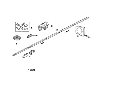 Rail Assembly Diagram and Parts List for  Chamberlain Garage Door Opener