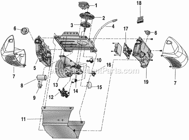 Page C Diagram and Parts List for  Chamberlain Garage Door Opener