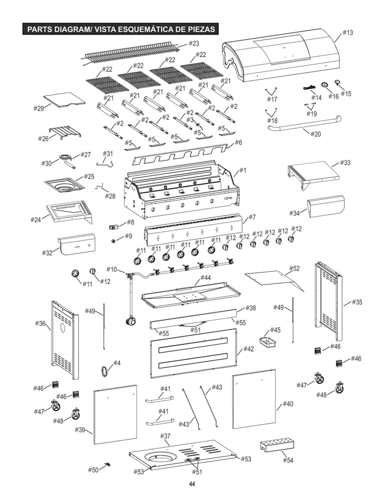 Diagram Diagram and Parts List for (KB650)(2015) Char-Broil Grill