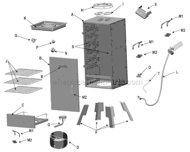 Page A Diagram and Parts List for  Char-Broil Smoker