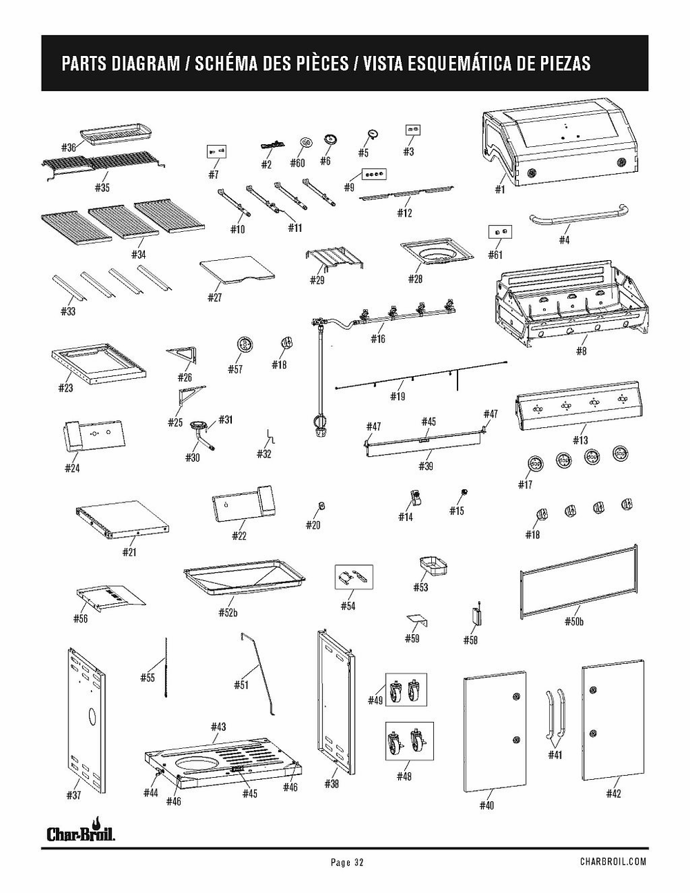 Diagram Diagram and Parts List for 2021 Char-Broil Grill