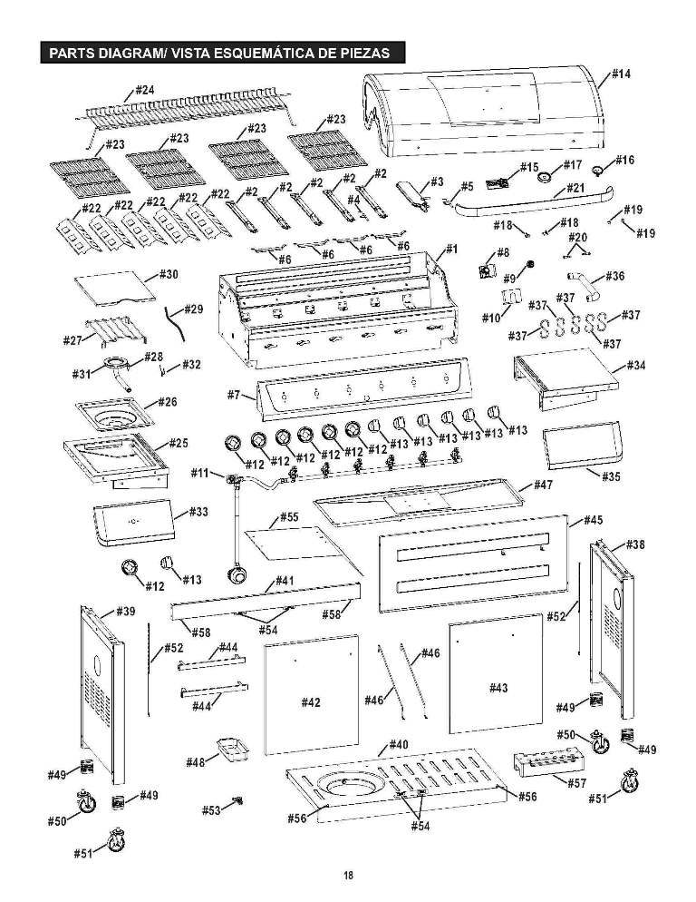 Diagram Diagram and Parts List for  Char-Broil Grill