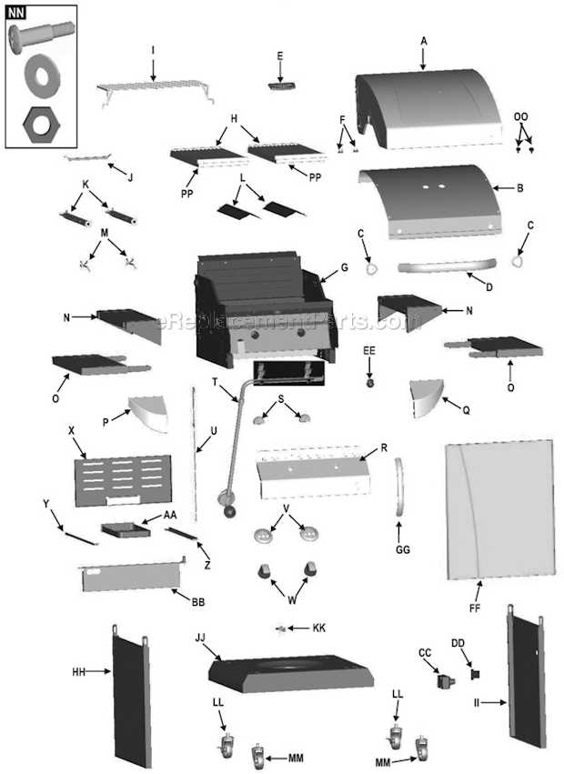 Page A Diagram and Parts List for  Char-Broil Grill