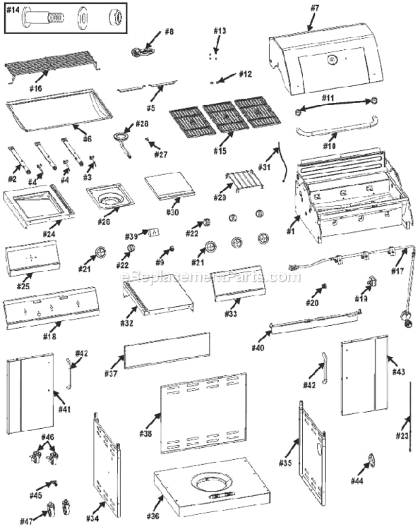 Page A Diagram and Parts List for  Char-Broil Grill