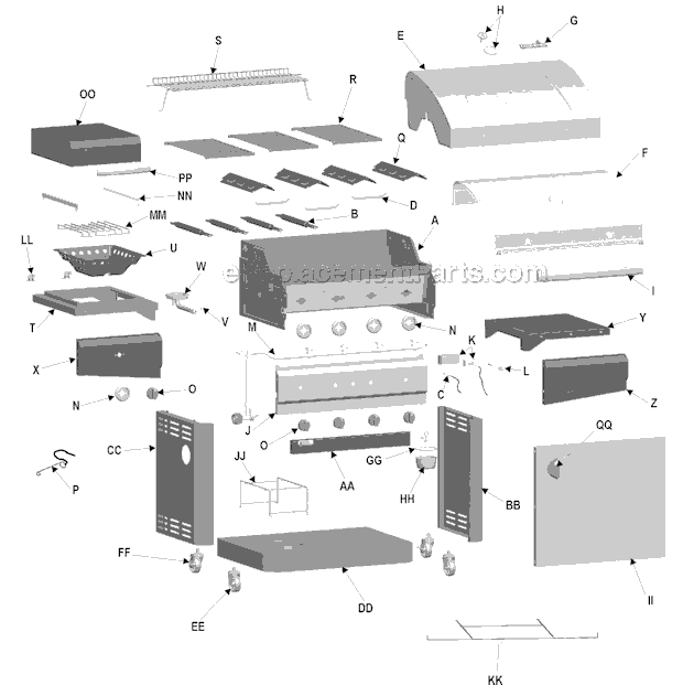 Page A Diagram and Parts List for 2007 Char-Broil Grill