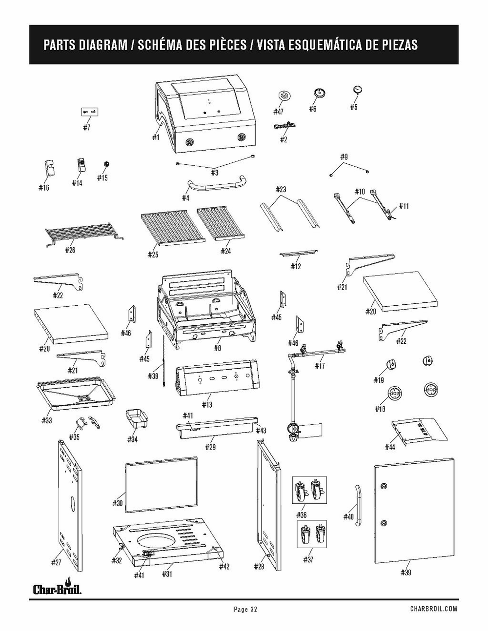 Diagram Diagram and Parts List for 2021 Char-Broil Grill