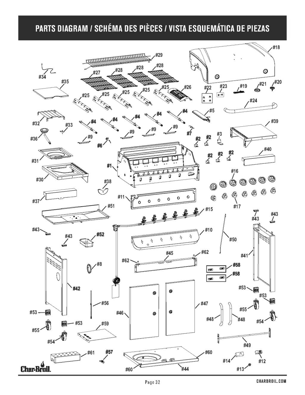 Diagram Diagram and Parts List for 2019 Char-Broil Grill