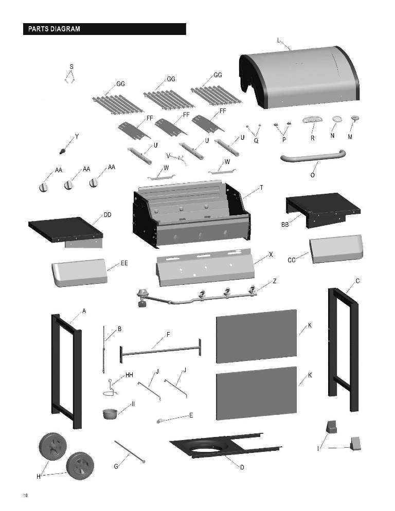 Diagram Diagram and Parts List for  Char-Broil Grill