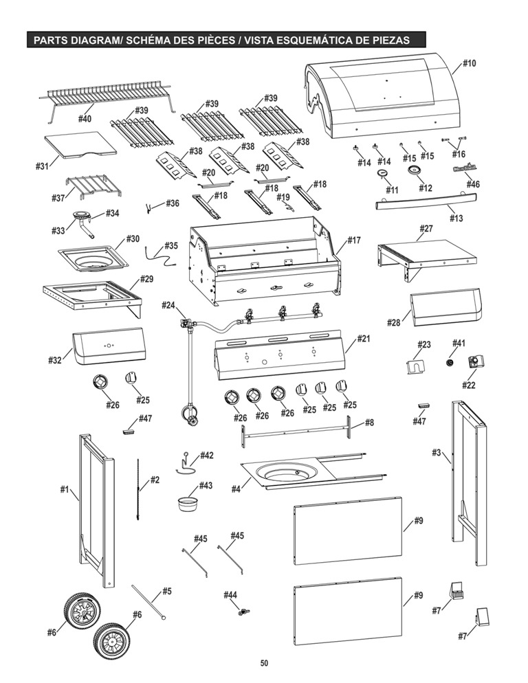 Diagram Diagram and Parts List for  Char-Broil Grill