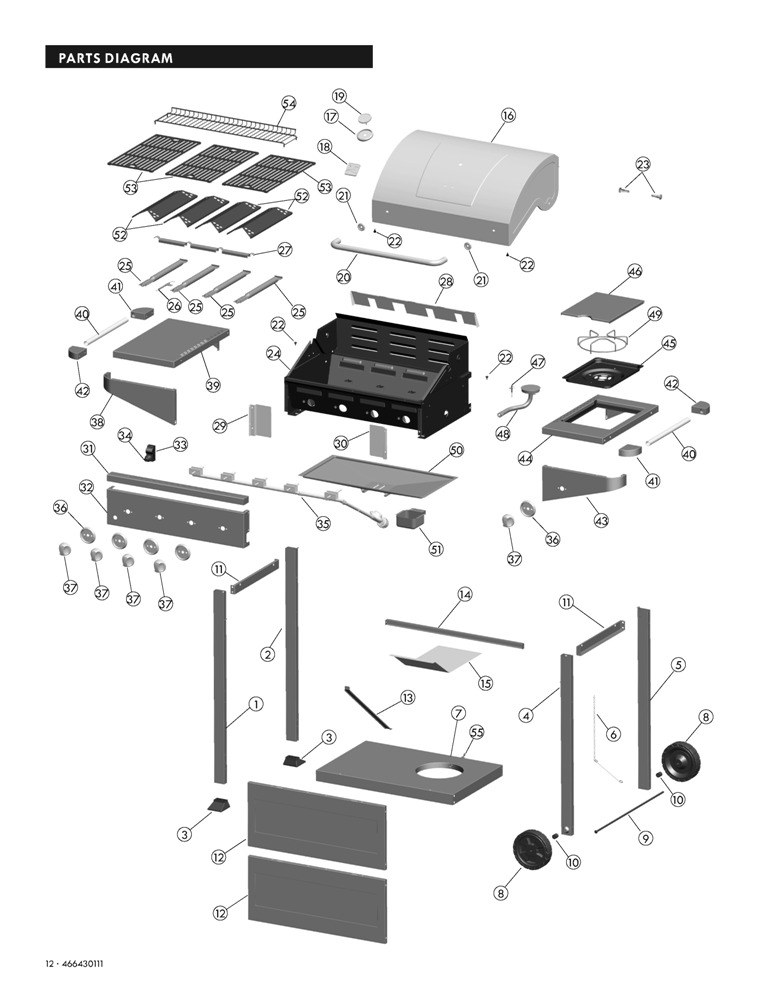 Diagram Diagram and Parts List for  Char-Broil Grill