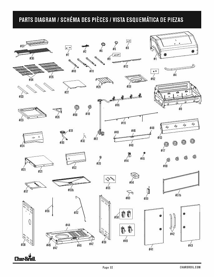 Diagram Diagram and Parts List for 2021 Char-Broil Grill
