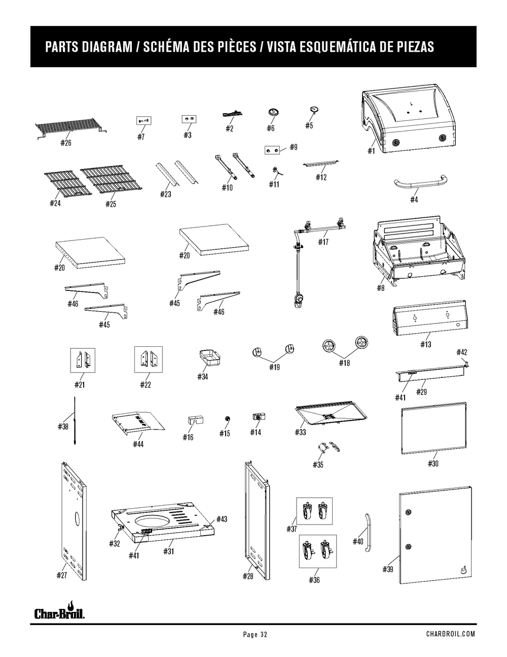 Diagram Diagram and Parts List for 2021 Char-Broil Grill