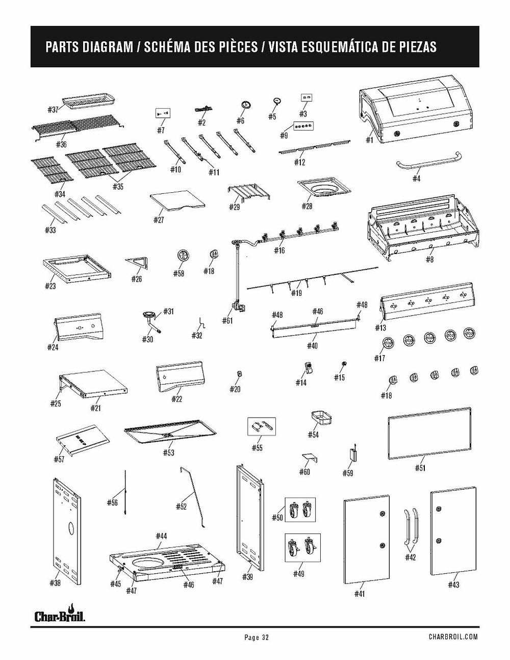 Diagram Diagram and Parts List for 2021 Char-Broil Grill