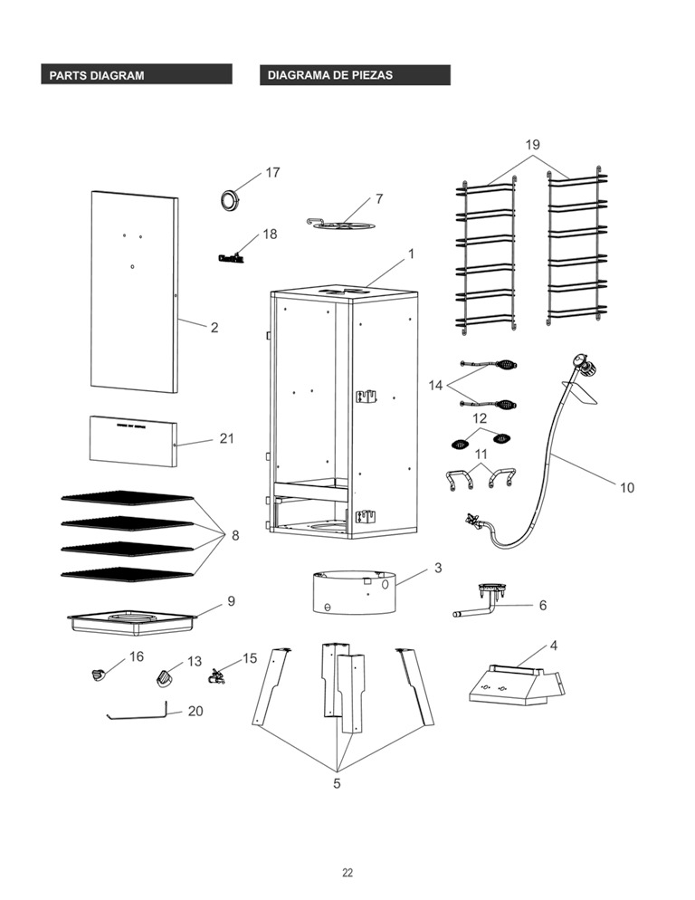 Diagram Diagram and Parts List for 2015 Char-Broil Smoker