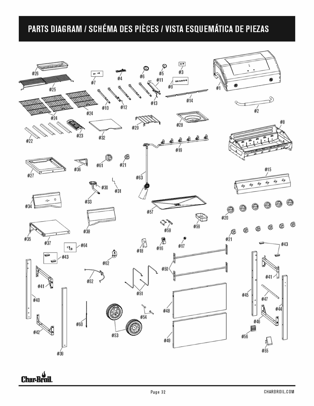Diagram Diagram and Parts List for 2023 Char-Broil Grill