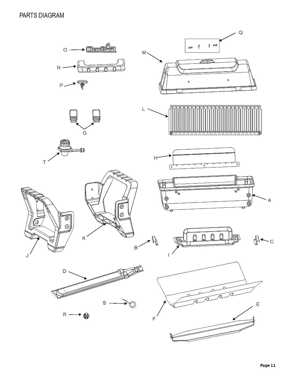 Diagram Diagram and Parts List for (G2G)(2021) Char-Broil Grill