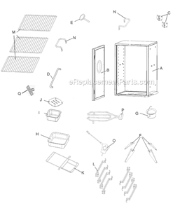 Page A Diagram and Parts List for  Char-Broil Smoker