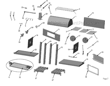 Part Location Diagram of 42804619 Char-Broil Assembly Manual, English