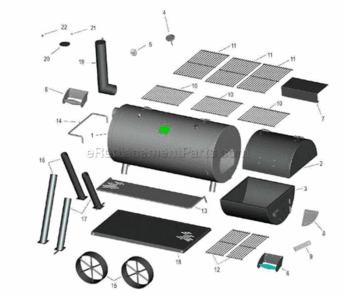 Part Location Diagram of 42805107 Char-Broil Manual with Care & Use