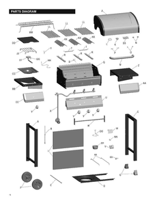 Diagram 1 Diagram and Parts List for C-34G3CB Char-Broil Grill