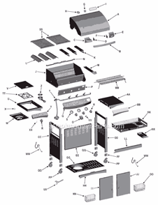 Page A Diagram and Parts List for  Char-Broil Grill