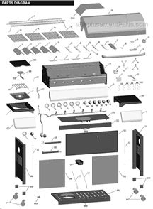 Part Location Diagram of G651-0001-W1 Char-Broil Handle, F/ Lid