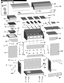 Part Location Diagram of G516-6900-W1 Char-Broil Grease Tray