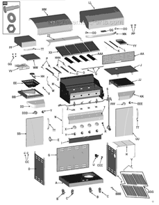 Part Location Diagram of G516-0066-W1 Char-Broil Control Panel, Main