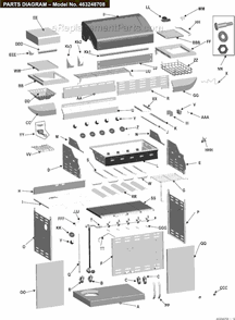 Part Location Diagram of 80005651 Char-Broil Left Rail, Grease Tray