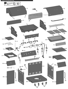 Part Location Diagram of G517-0800-W1 Char-Broil Gas Grill Trough