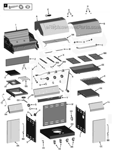 Part Location Diagram of G517-0053-W1 Char-Broil Fascia, Right Side Shelf
