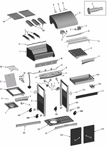 Page A Diagram and Parts List for  Char-Broil Grill