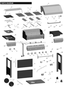 Part Location Diagram of G432-0029-W1 Char-Broil Handle, Top Lid
