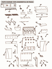 Page A Diagram and Parts List for  Char-Broil Grill