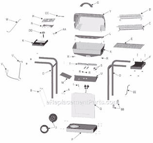 Part Location Diagram of 4526216 Char-Broil Control Panel