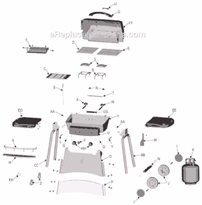 Page A Diagram and Parts List for  Char-Broil Grill
