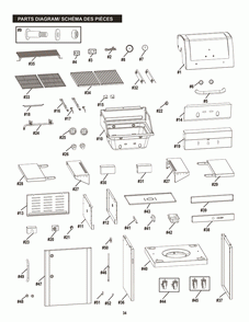 Diagram 1 Diagram and Parts List for  Char-Broil Grill