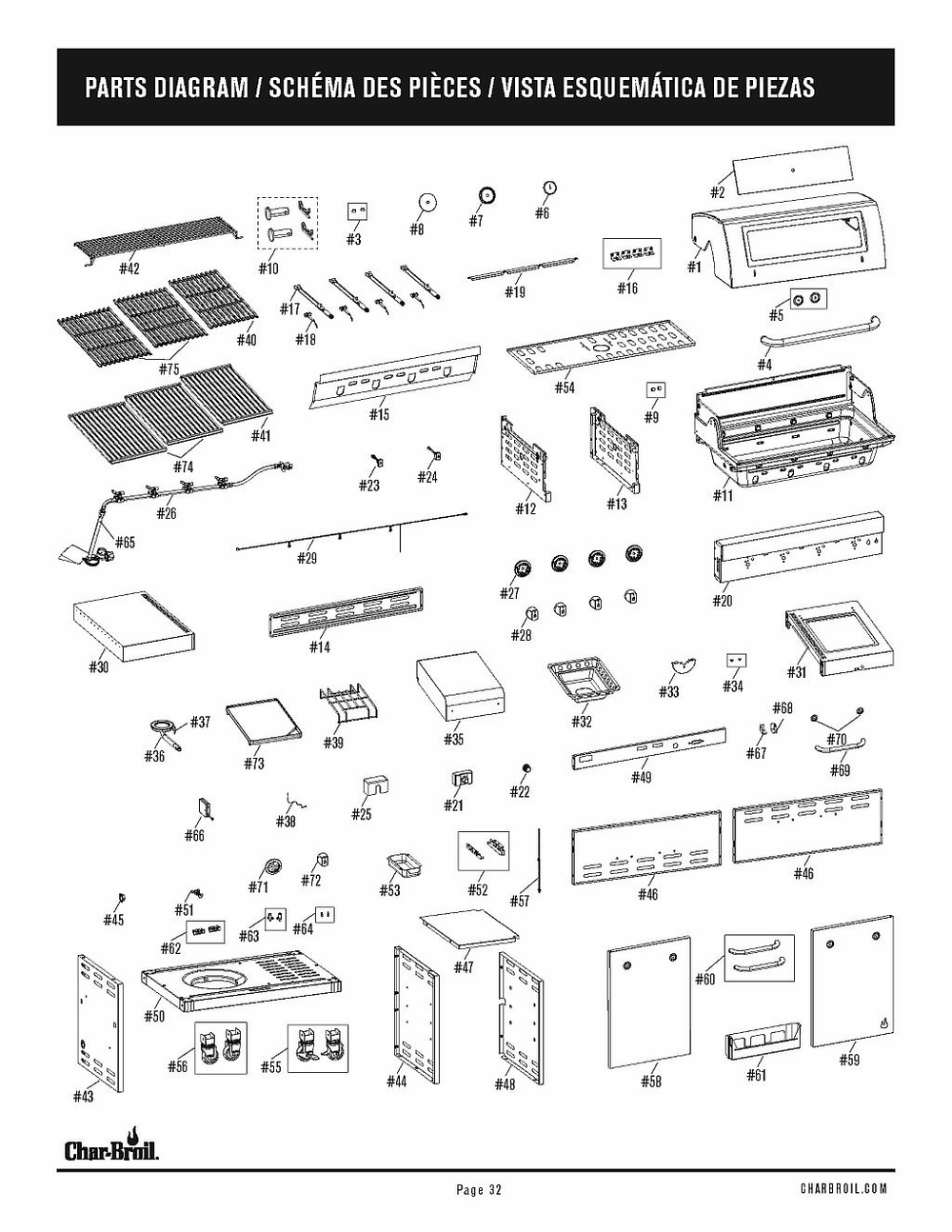 Diagram Diagram and Parts List for 2022 Char-Broil Grill